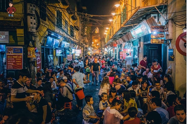 Bia phố cổ Tạ Hiện từ lâu đã trở thành một nét văn hóa đặc trưng của Hà Nội